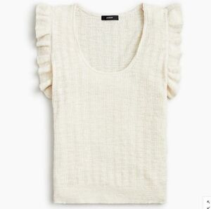 JCrew Linen/Polyester M Ruffle Top NEVER WORN